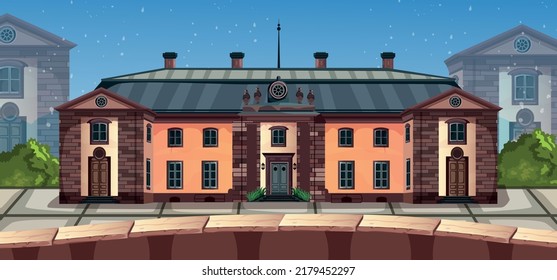 game background cartoon vector , game design nature asset , Home on the road inside the game