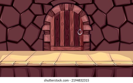 Game Background Cartoon Vector , The Door To The Next Level, Video Games, User Interface