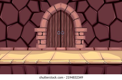 Game Background Cartoon Vector , The Door To The Next Level, Video Games, User Interface