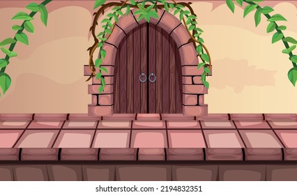 Game Background Cartoon Vector , The Door To The Next Level, Video Games, User Interface