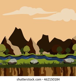 Game background, cartoon vibe, environment background. Game asset