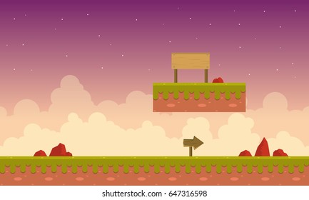 Game background with cloud scenery