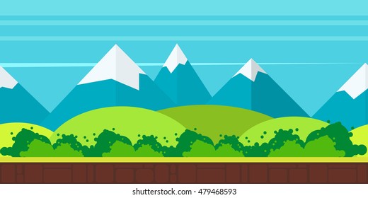 game background flat Style 2d game application. Vector Illustration for your application , project