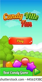 Game Background with jellies and play button