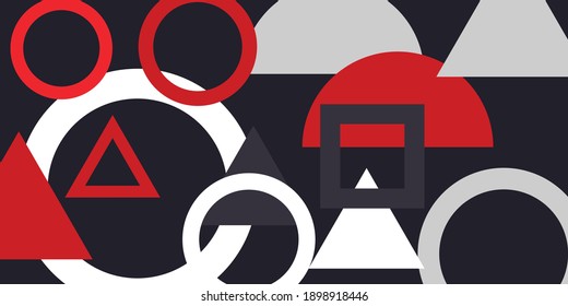 Game background with game pad and graphic elements. Joystick sign. Outline design vector illustration