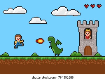 game background in pixel style.