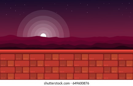 Game background style at night scenery