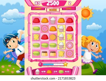 A game background template with elements illustration