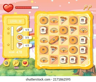 A game background template with elements illustration