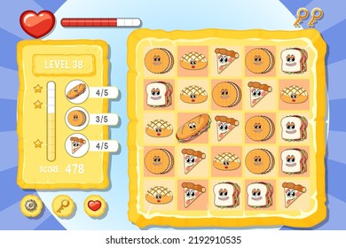 A game background template with elements illustration