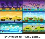Game background Vector seamless set