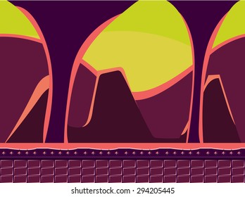 Game background Vector seamless set illustration in modern style for different use