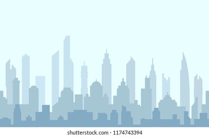 Game Backgrounds Vector Silhouette Modern City Stock Vector (Royalty ...