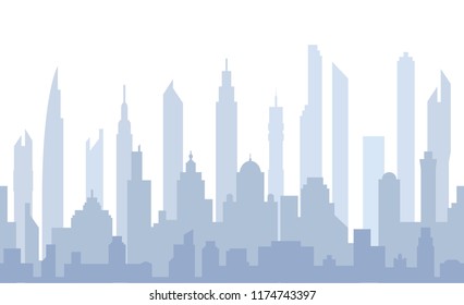 Game Backgrounds. Vector silhouette of the modern city. Abstract city skyline template.Horizontal cityscape, abstract vector illustration. 