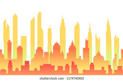 Game Backgrounds. Vector silhouette of the modern city. Abstract city skyline template.Horizontal cityscape, abstract vector illustration. 