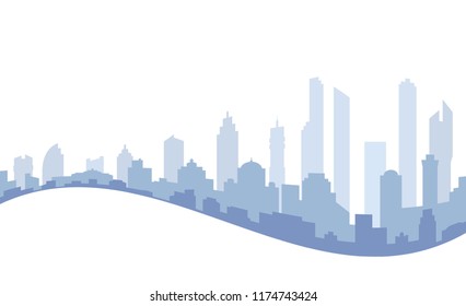 Game Backgrounds. Vector silhouette of the modern city. Abstract city skyline template.Horizontal cityscape, abstract vector illustration. 