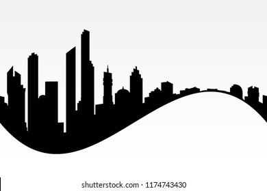 Game Backgrounds. Vector silhouette of the modern city. Abstract city skyline template.Horizontal cityscape, abstract vector illustration. 
