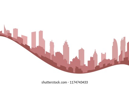 Game Backgrounds. Vector silhouette of the modern city. Abstract city skyline template.Horizontal cityscape, abstract vector illustration. 