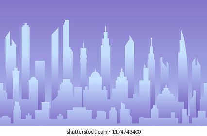Game Backgrounds. Vector silhouette of the night city. Abstract city skyline template. Horizontal cityscape, abstract vector illustration. 