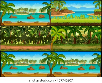 Game Backgrounds for your application , project.
 The Game background is made in vector.