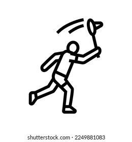 game badminton line icon vector. game badminton sign. isolated contour symbol black illustration