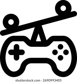 Equilibrio de juego, equilibrio de juego, icono de esquema de desarrollo de juego