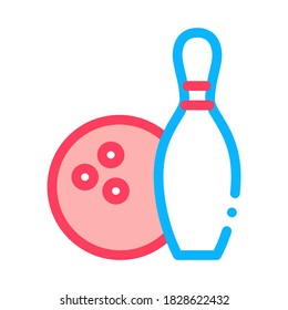 Game Ball Skittle Icon Vector. Outline Game Ball Skittle Sign. Isolated Contour Symbol Illustration