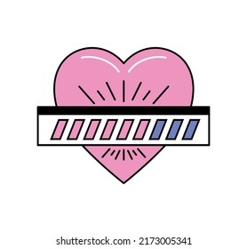 Game Bar Heart Retro Icon Isolated Stock Vector (Royalty Free