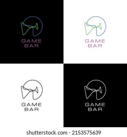 Game Bar logo, logotype vector, vr glasses, 