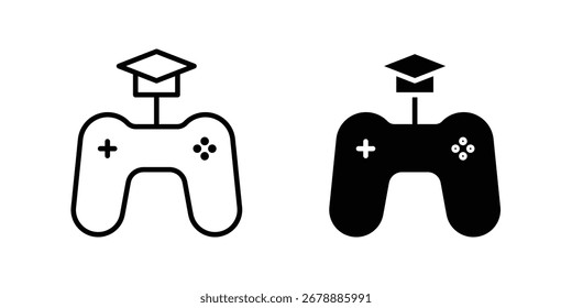 ícone de aprendizagem baseado em jogo estilo de linha design gráfico vetores editáveis.