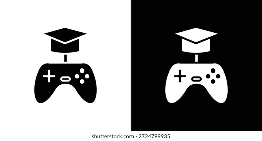 Juego basado en el aprendizaje icono silueta Vector plano paquete de diseño de ilustración.