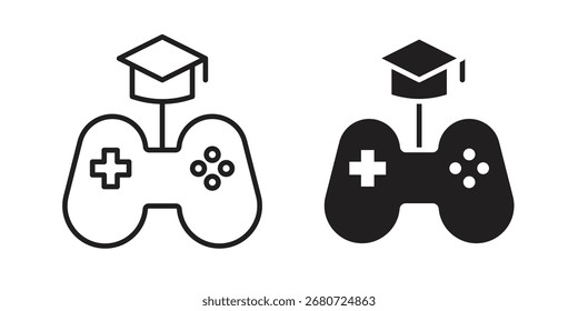 Forma de símbolo de ícone de aprendizagem baseado em jogo. símbolos vetoriais.