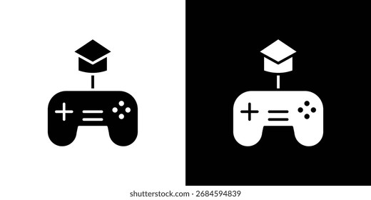 Game based learning icon, Vector graphics in filled style