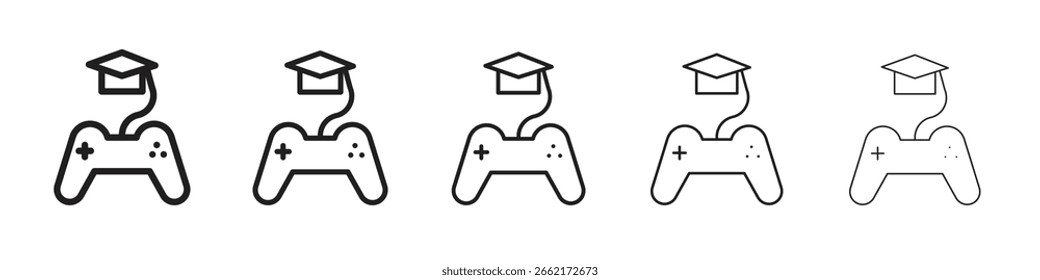 Ícones de aprendizado baseados em jogos. designs de ícones de vetor simples e modernos