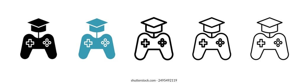 Game based learning line icon vector set.