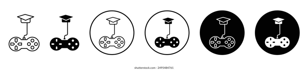 Game based learning thin line vector icon set.