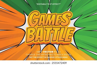 Game Battle 3d text effect editable effect