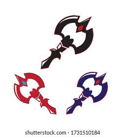 Game Battle Axe Logo Design. Vector