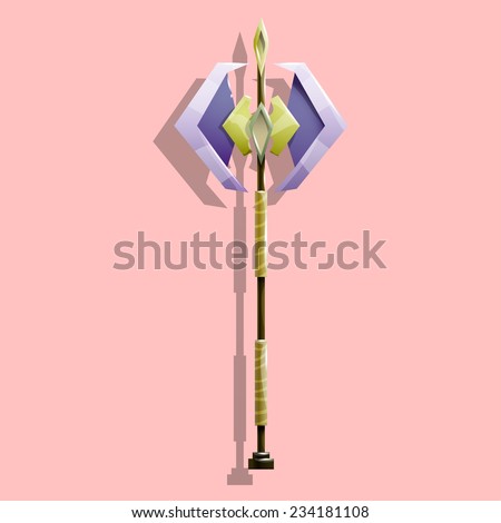 Game Battle Axe. Vector illustrations.