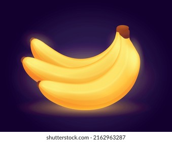 Game big Bananas. Yellow fruits, natural and organic products, vitamins. Successful slot for creating slot machines, interface elements for online casino website. Cartoon flat vector illustration