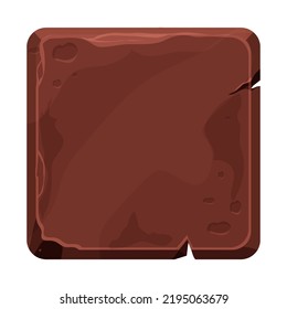 Game block ground or stone material, tile, brick isolated on white background. Game ui element, casual, textured and detailed.