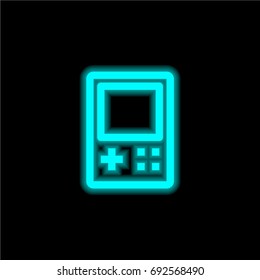 Game blue glowing neon ui ux icon. Glowing sign logo vector