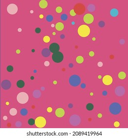 Game Blue Red Mess Rainbow Wallpaper. Turquoise Pink Multicolor Children Polka Dots Print. Purple Green Play Dark Yellow Colorful Textile. Color Circles Indigo Pastel Kids Design Pic.