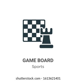 Game board glyph icon vector on white background. Flat vector game board icon symbol sign from modern sports collection for mobile concept and web apps design.