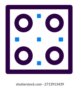 Spielbrett-Symbol. Eine lineare Vektorgrafik eines Spielfelds, einzeln auf weißem Hintergrund.