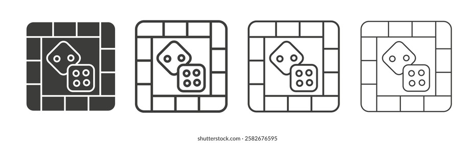 Game board icons set vectors graphic designs