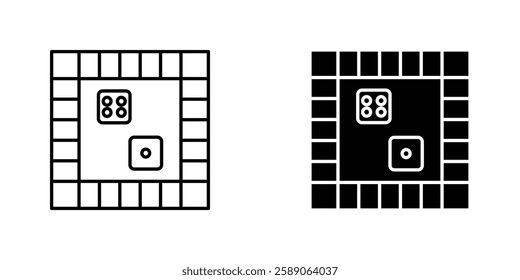 Game board icons thin line illustrations designs