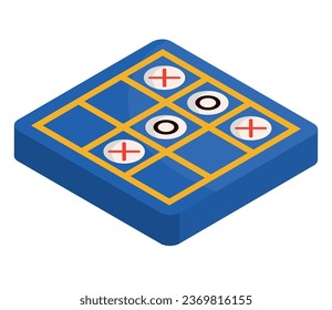 game board with tokens illustration isolated