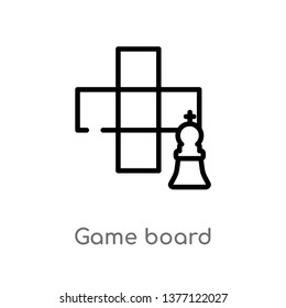 game board vector line icon. Simple element illustration. game board outline icon from sports concept. Can be used for web and mobile