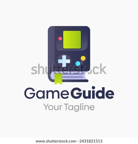 Game Book Logo Vector Illustration. Template Design Idea Combining Book and Game Boy Shape